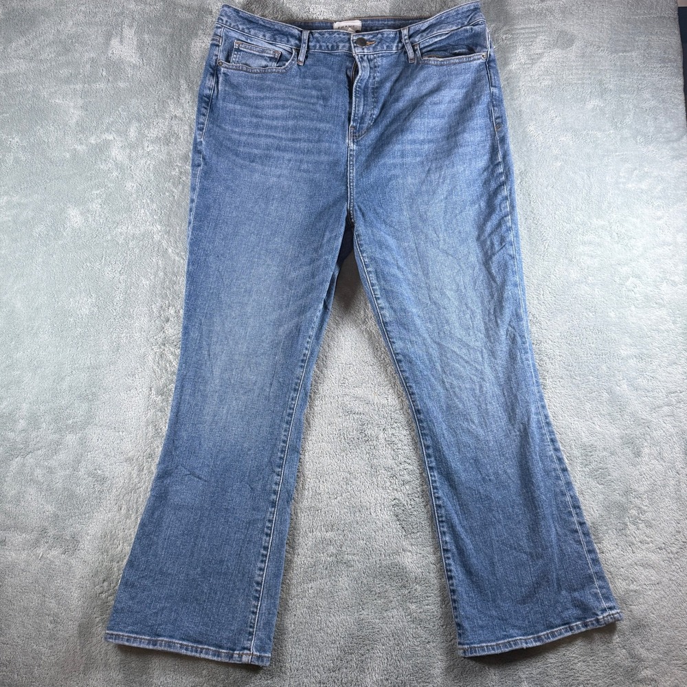 FRAME Womens Le High Flare Bootcut Jeans Medium Wash Blue Size 33